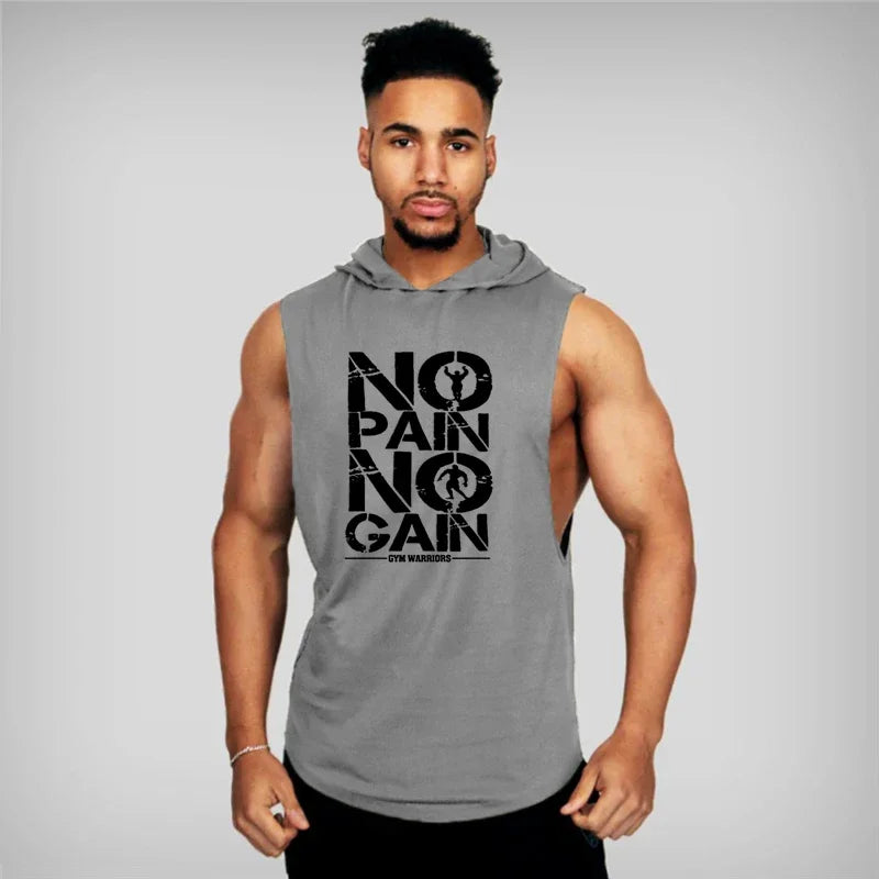 Cotton Hooded Bodybuilding Tank